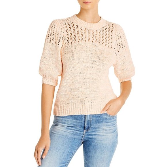 Joie Women's Open-Knit Puff Sleeve Sweater